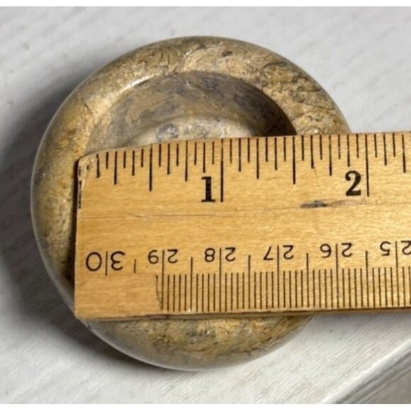 Polished Stone Marble Tealight Candle Holder Natural Beige Minimalist Unique - Picture 7 of 10